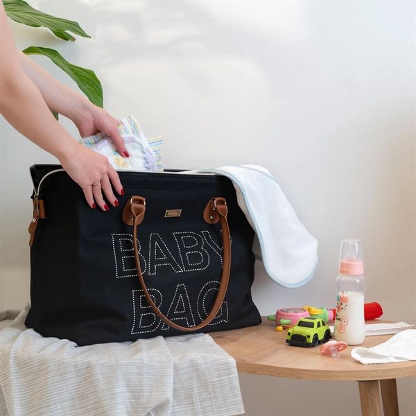 Polyester Baby Diaper Hospital Tote Duffel bag black - Polyester Baby Diaper Hospital Tote Duffel bag black - Image 3 of 4