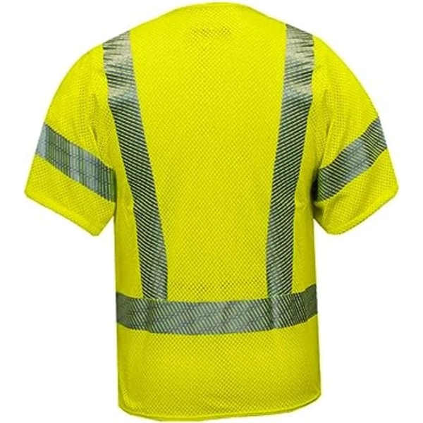 Hi Viz rPET Segmented Class 3 Safety Hook & Loop Pocket Vest - Hi Viz rPET Segmented Class 3 Safety Hook & Loop Pocket Vest - Image 2 of 2