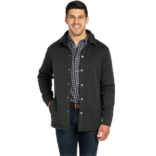 Heathered Fleece Snap Shacket - Heathered Fleece Snap Shacket - Image 0 of 22