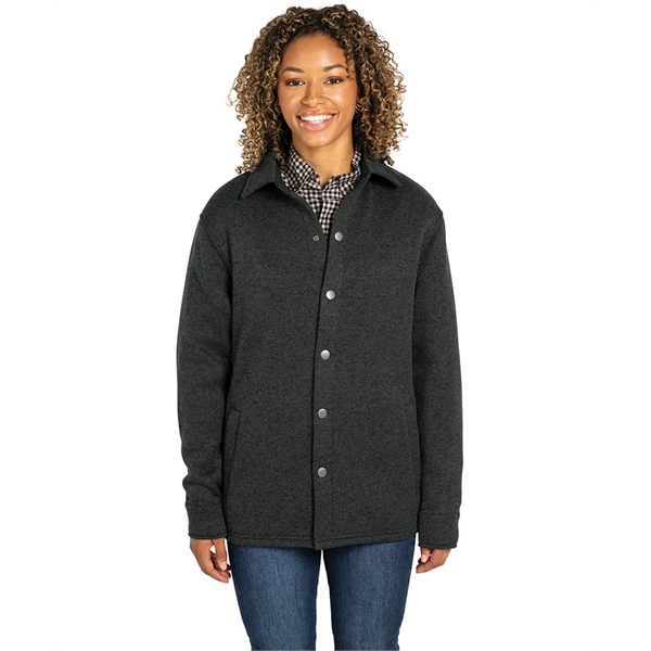 Heathered Fleece Snap Shacket - Heathered Fleece Snap Shacket - Image 8 of 22