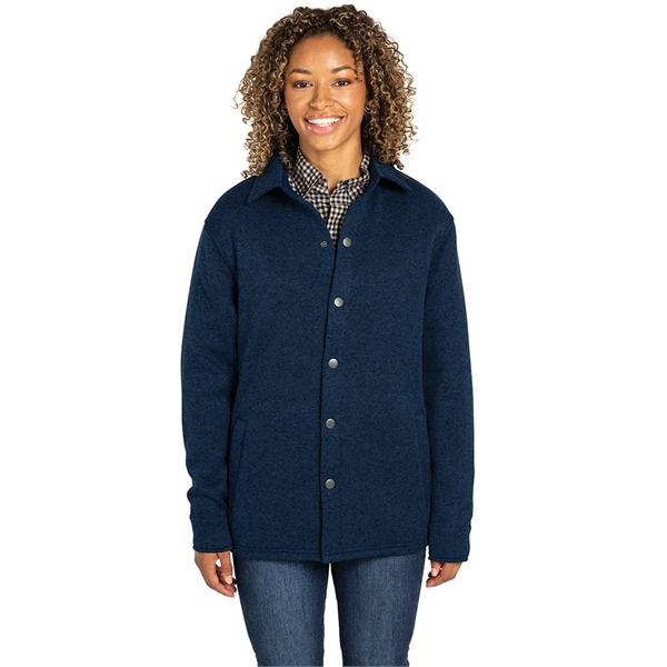 Heathered Fleece Snap Shacket - Heathered Fleece Snap Shacket - Image 1 of 22