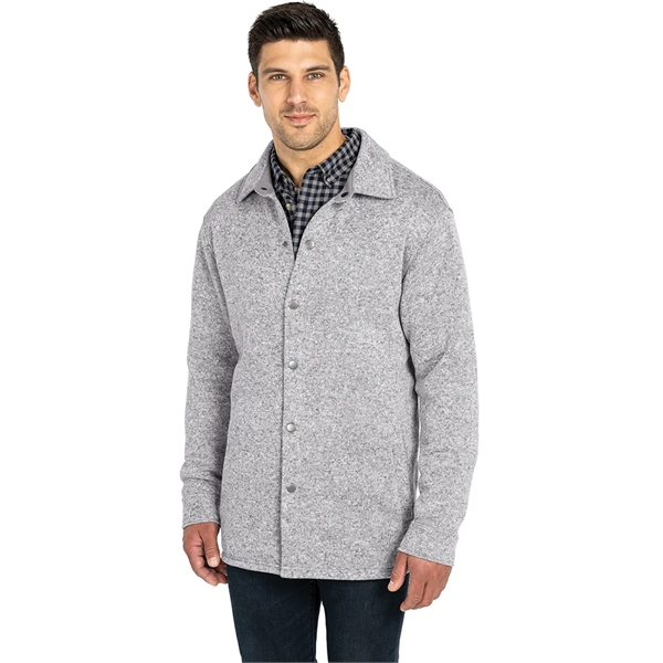 Heathered Fleece Snap Shacket - Heathered Fleece Snap Shacket - Image 16 of 22