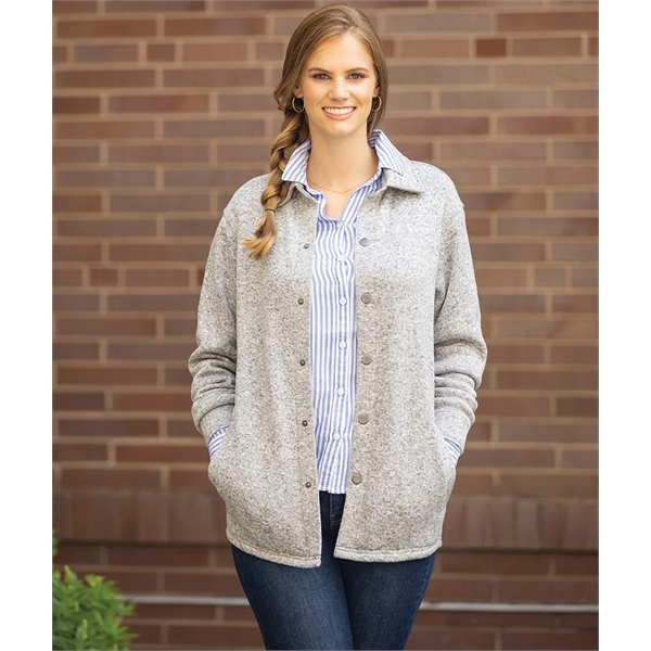 Heathered Fleece Snap Shacket - Heathered Fleece Snap Shacket - Image 22 of 22