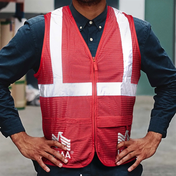 100% Polyester Premium Reflective Safety Vest - 100% Polyester Premium Reflective Safety Vest - Image 18 of 18