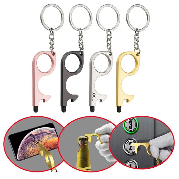 No Touch Door Bottle Opener Keychain - No Touch Door Bottle Opener Keychain - Image 0 of 4