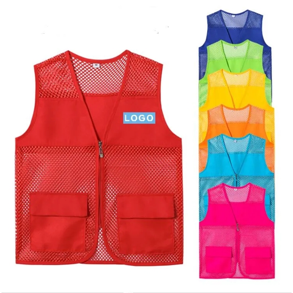 High Visibility Mesh Vest with Pockets - High Visibility Mesh Vest with Pockets - Image 0 of 7