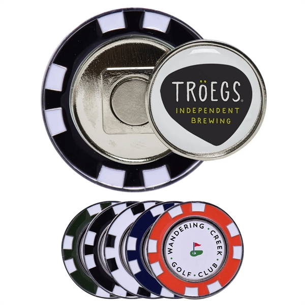 Metal Poker Chip with Magnetic Ball Marker - Metal Poker Chip with Magnetic Ball Marker - Image 0 of 13
