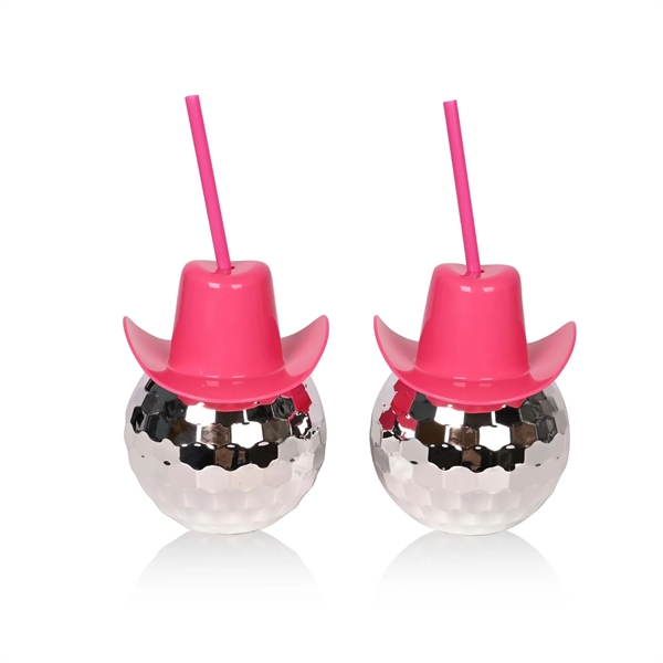 20 oz Cowboy Hat Disco Cocktail Ball Cups Tumbler With Straw - 20 oz Cowboy Hat Disco Cocktail Ball Cups Tumbler With Straw - Image 5 of 7