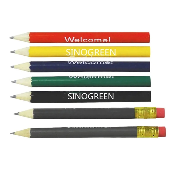Round Hex Shape Golf Pencil with Eraser - Round Hex Shape Golf Pencil with Eraser - Image 1 of 3