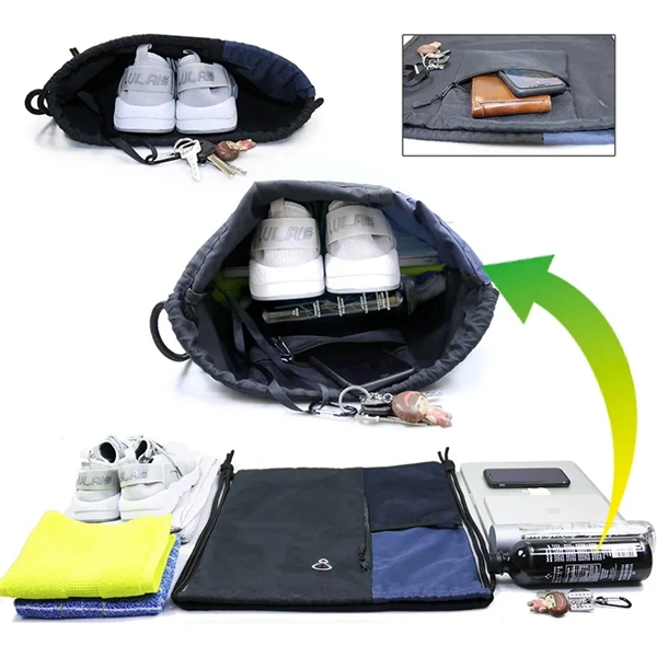 Drawstring Backpack Sports Gym Bag - Drawstring Backpack Sports Gym Bag - Image 1 of 6