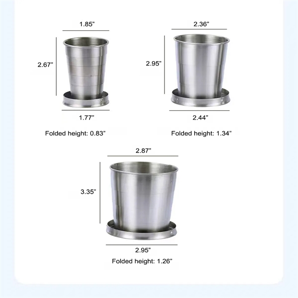 Travel Cup Stainless Steel Folding - Travel Cup Stainless Steel Folding - Image 2 of 3