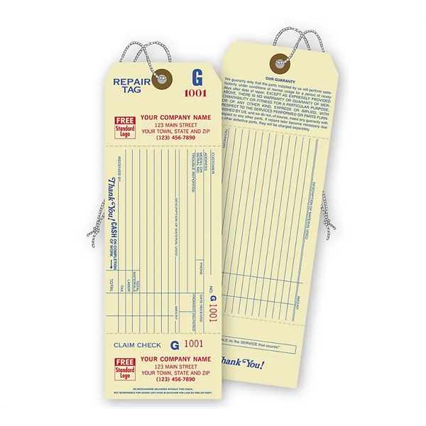 Repair Tags with Detachable Claim Check - Repair Tags with Detachable Claim Check - Image 0 of 0