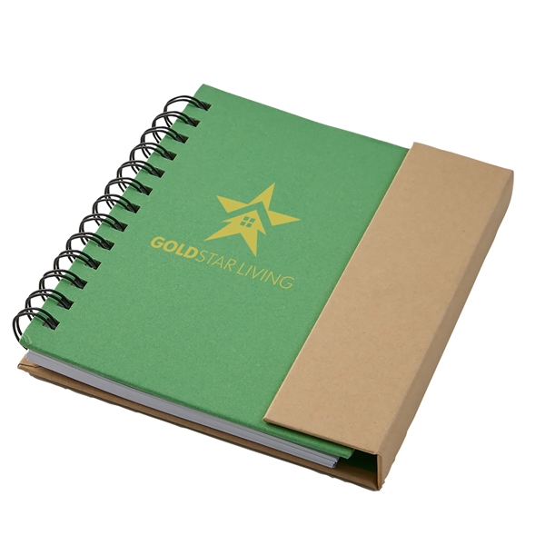 Eco Magnetic Notebook with Sticky Notes & Pen - Eco Magnetic Notebook with Sticky Notes & Pen - Image 4 of 11