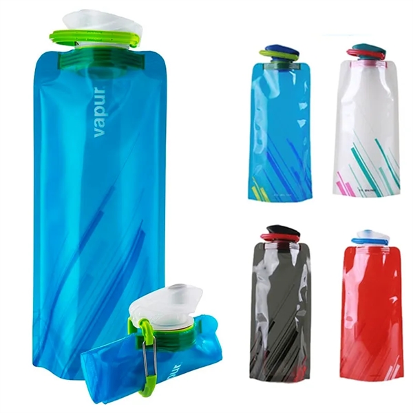 Foldable Water Bottle with Hook and Loop - Foldable Water Bottle with Hook and Loop - Image 0 of 6