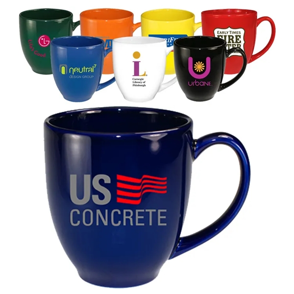 15 oz Glossy Vitrified Bistro Coffee Mugs - 15 oz Glossy Vitrified Bistro Coffee Mugs - Image 0 of 8