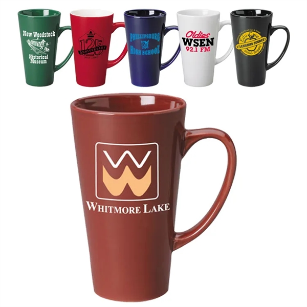 16 oz Cafe Latte Tall Funnel Gloss Mug - 16 oz Cafe Latte Tall Funnel Gloss Mug - Image 0 of 6