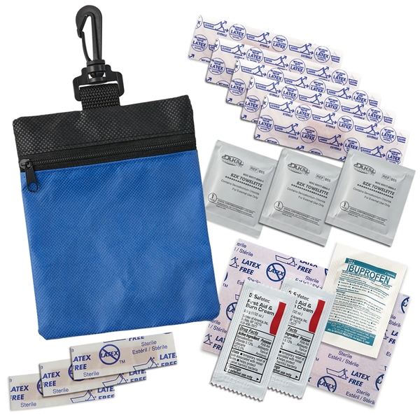 Crucial Care RPET First Aid Kit with Clip - Crucial Care RPET First Aid Kit with Clip - Image 1 of 7