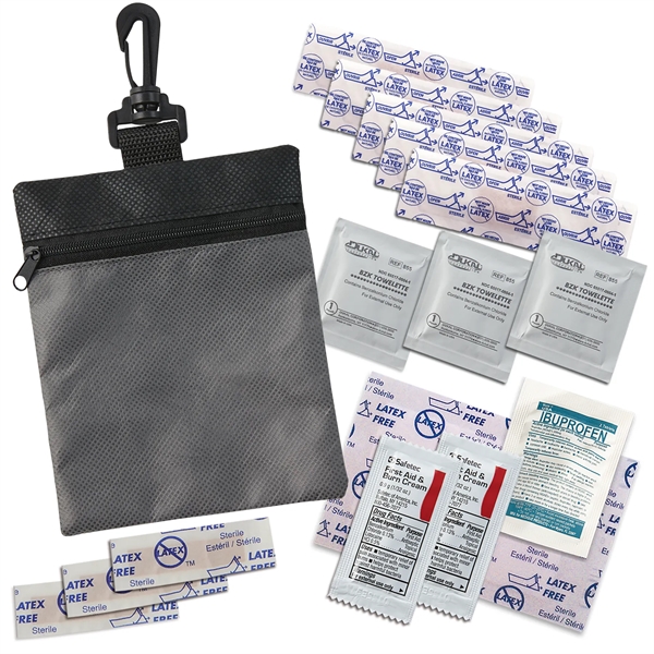 Crucial Care RPET First Aid Kit with Clip - Crucial Care RPET First Aid Kit with Clip - Image 5 of 7