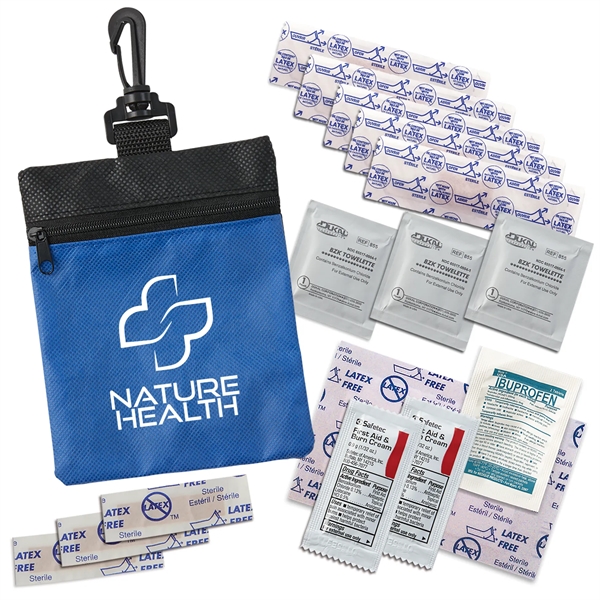 Crucial Care RPET First Aid Kit with Clip - Crucial Care RPET First Aid Kit with Clip - Image 0 of 7