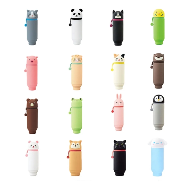 Stand Up Animals Silicone Pencil Case - Stand Up Animals Silicone Pencil Case - Image 1 of 5