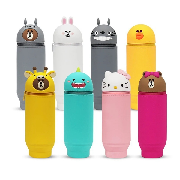 Stand Up Animals Silicone Pencil Case - Stand Up Animals Silicone Pencil Case - Image 2 of 5