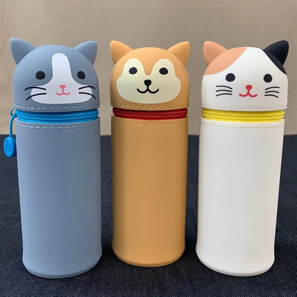 Stand Up Animals Silicone Pencil Case - Stand Up Animals Silicone Pencil Case - Image 3 of 5