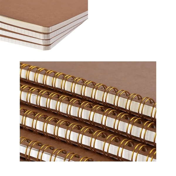 A5 Golden Coil Kraft Paper Notebook - A5 Golden Coil Kraft Paper Notebook - Image 2 of 2