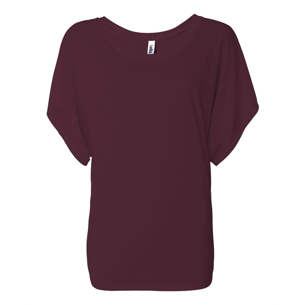 BELLA + CANVAS Women's Flowy Draped Dolman Tee - BELLA + CANVAS Women's Flowy Draped Dolman Tee - Image 16 of 75