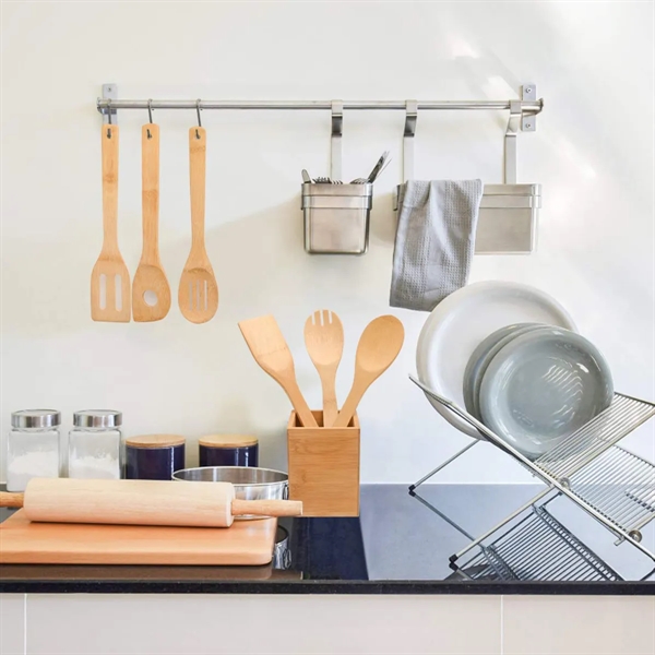 Wooden Bamboo Cooking Utensils Set - Wooden Bamboo Cooking Utensils Set - Image 1 of 3