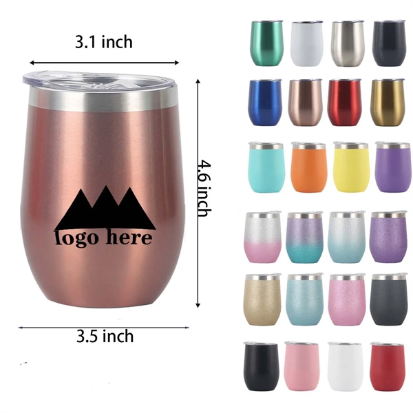 12oz Insulated Stainless Steel Double Wall Wine Tumbler - 12oz Insulated Stainless Steel Double Wall Wine Tumbler - Image 0 of 1