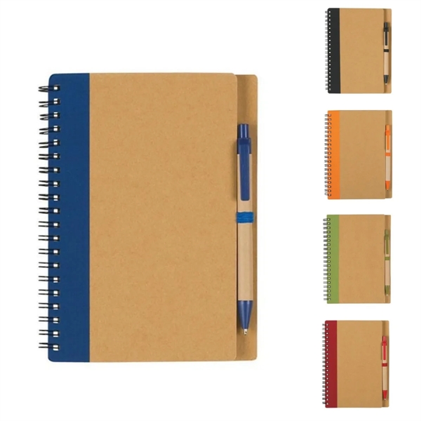 Eco Spiral Notebook with Pen - Eco Spiral Notebook with Pen - Image 0 of 6