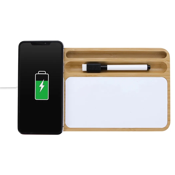 Bamboo 10W Wireless Charging Base with Dry Erase Board - Bamboo 10W Wireless Charging Base with Dry Erase Board - Image 2 of 3