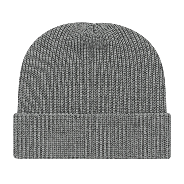 In Stock Ribbed Knit Cap with Cuff - In Stock Ribbed Knit Cap with Cuff - Image 2 of 7