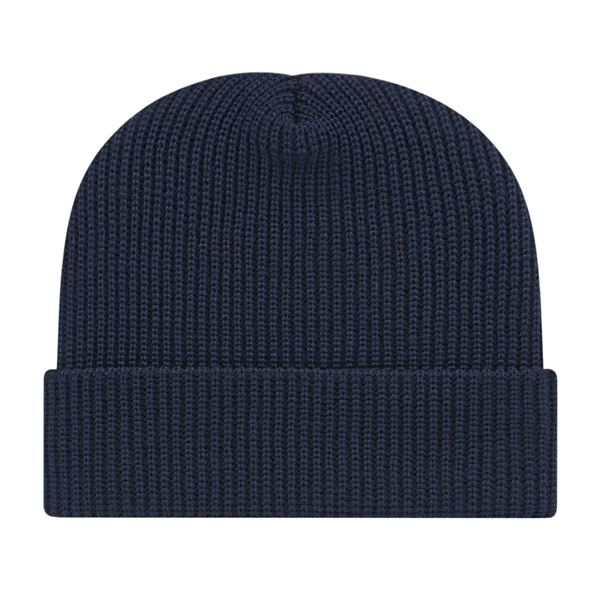 In Stock Ribbed Knit Cap with Cuff - In Stock Ribbed Knit Cap with Cuff - Image 4 of 7