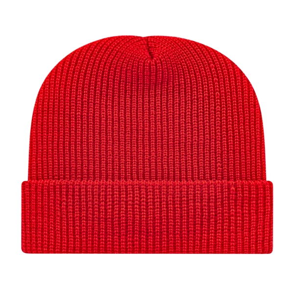 In Stock Ribbed Knit Cap with Cuff - In Stock Ribbed Knit Cap with Cuff - Image 5 of 7