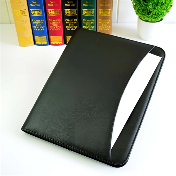 Faux Leather Zippered Portfolio - Faux Leather Zippered Portfolio - Image 3 of 3