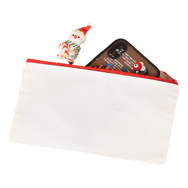 MOQ 100Full Color Multipurpose Canvas Zippered Pencil Case - MOQ 100Full Color Multipurpose Canvas Zippered Pencil Case - Image 3 of 7
