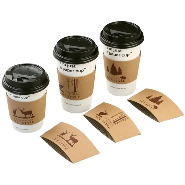 One or Full Color Coffee Cup Sleeves - One or Full Color Coffee Cup Sleeves - Image 1 of 2