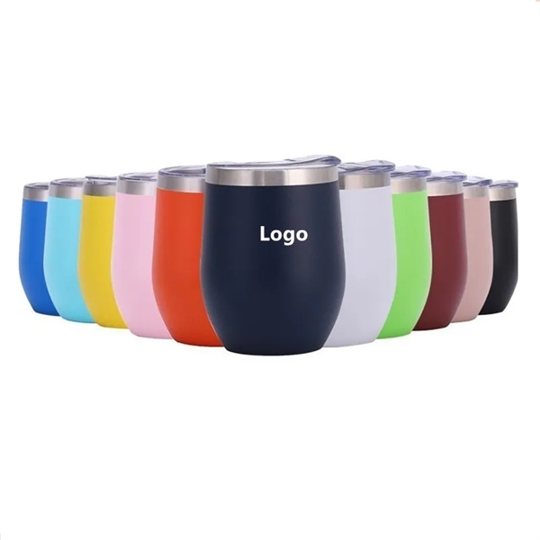 12Oz Insulated Wine Tumbler with Lid - 12Oz Insulated Wine Tumbler with Lid - Image 0 of 5