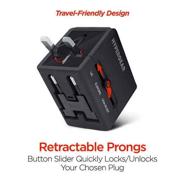 Hypergear All-in-One World Travel Adapter - Black - Hypergear All-in-One World Travel Adapter - Black - Image 5 of 7