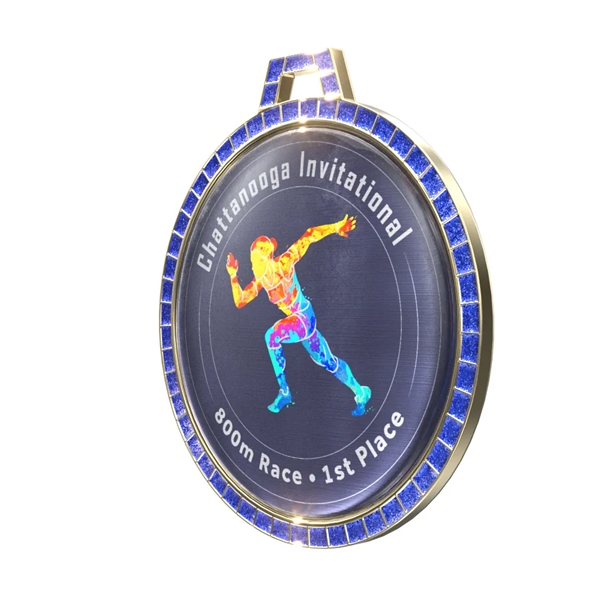 2 1/4" Express Vibraprint® Blue Glitter Insert Medal - 2 1/4" Express Vibraprint® Blue Glitter Insert Medal - Image 1 of 10