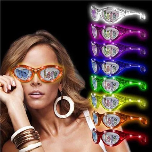 LED White Novelty Custom Sunglasses - LED White Novelty Custom Sunglasses - Image 1 of 1