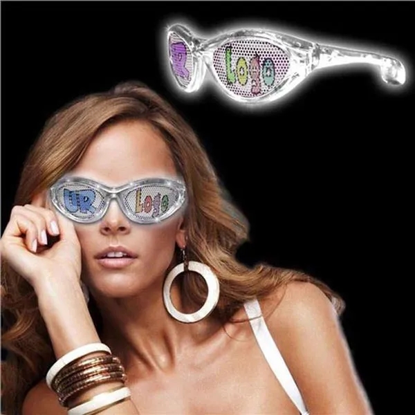 LED White Novelty Custom Sunglasses - LED White Novelty Custom Sunglasses - Image 0 of 1