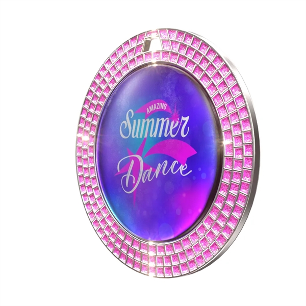 2 3/4" Express Vibraprint® Pink Glitter Insert Medal - 2 3/4" Express Vibraprint® Pink Glitter Insert Medal - Image 3 of 10