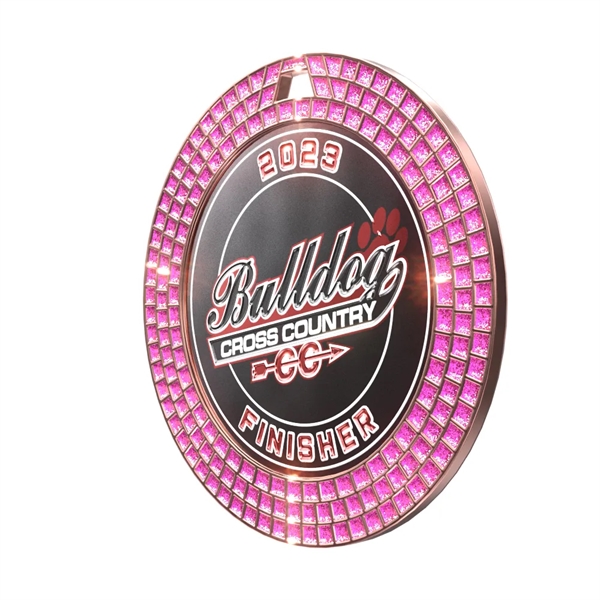 2 3/4" Express Vibraprint® Pink Glitter Insert Medal - 2 3/4" Express Vibraprint® Pink Glitter Insert Medal - Image 4 of 10