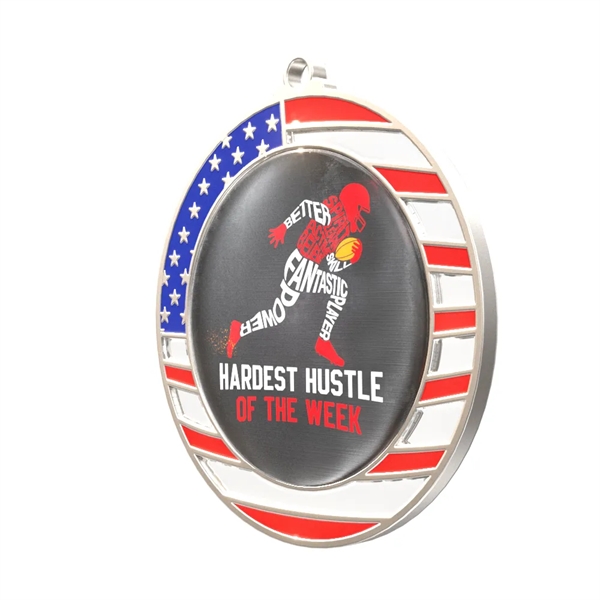 Express Vibraprint® American Flag Insert Medal - Express Vibraprint® American Flag Insert Medal - Image 3 of 10