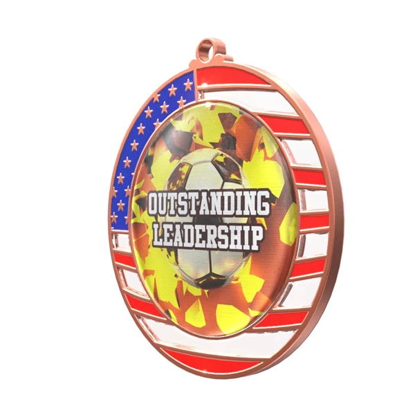 Express Vibraprint® American Flag Insert Medal - Express Vibraprint® American Flag Insert Medal - Image 5 of 10