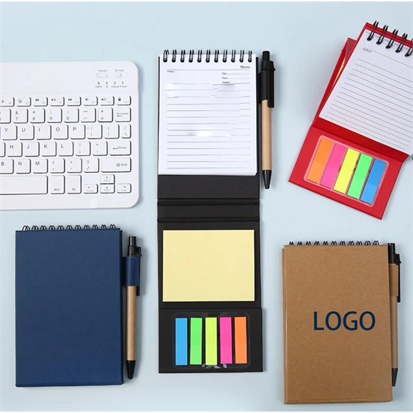Coil Memo Pad with Pen and Sticky Notes - Coil Memo Pad with Pen and Sticky Notes - Image 1 of 2
