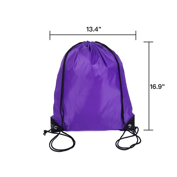 210D Nylon Drawstring Backpack - 210D Nylon Drawstring Backpack - Image 1 of 11