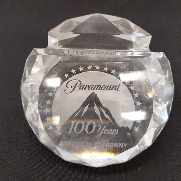 Round Crystal Business Card Holder Paperweight - Round Crystal Business Card Holder Paperweight - Image 5 of 6